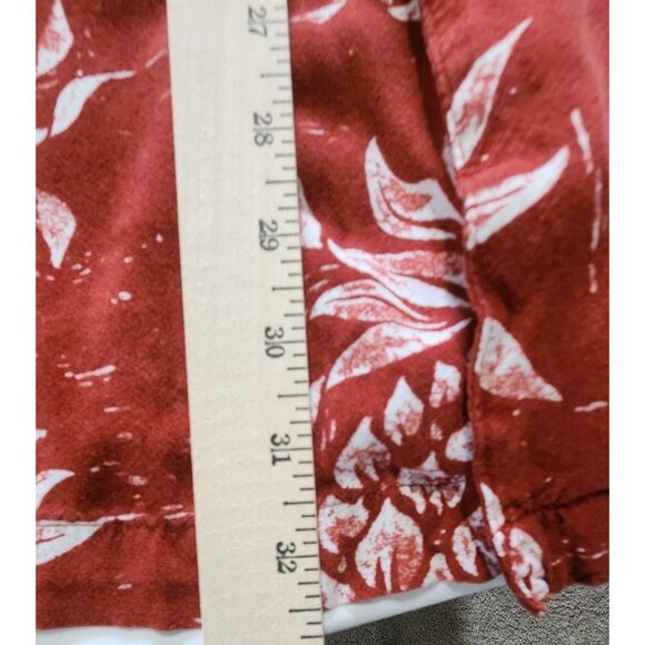 George Hawaiian Shirt 2XL Red Pineapple Print Button Front Aloha Camp Resort - Picture 7 of 8